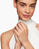 DY Eden Partway Band Ring in Platinum with Diamonds, 3.4mm